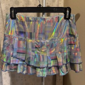 Lucky in Love Iridescent / Holographic Tennis Skirt